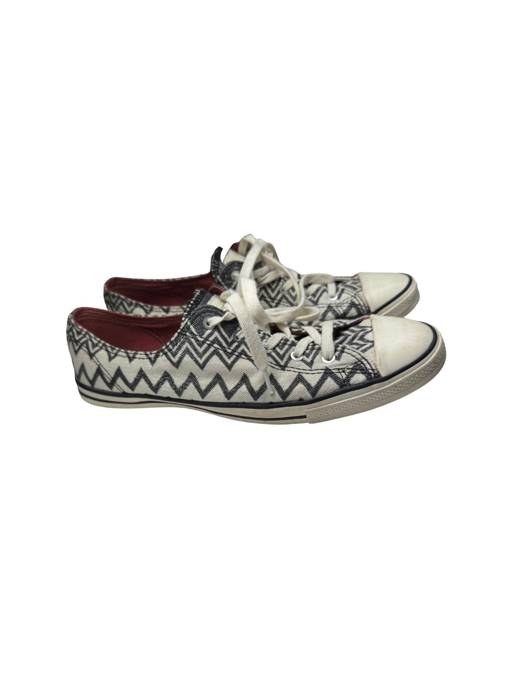 Converse Missoni Women's Black White silver metallic Aztec Low Top Sneakers 9.5